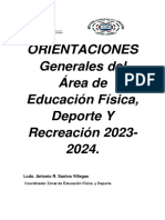Orientaciones Generales Del Àrea de Educaciòn Fìsica. Deporte y Recreaciòn Año 2022-2023