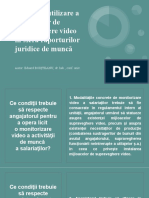Modul de Utilizare A Mijloacelor de Supraveghere Video În Sfera Raporturilor Juridice de Muncă