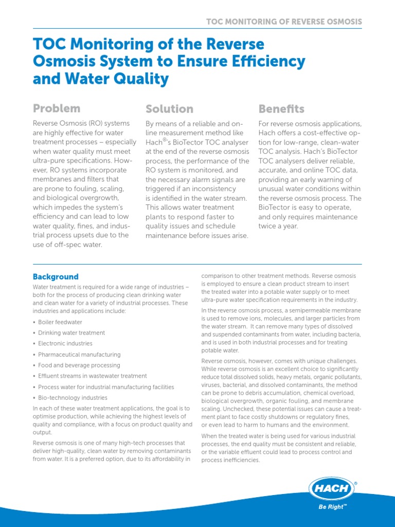 TOC Monitoring PDF Total Organic Carbon Water Treatment