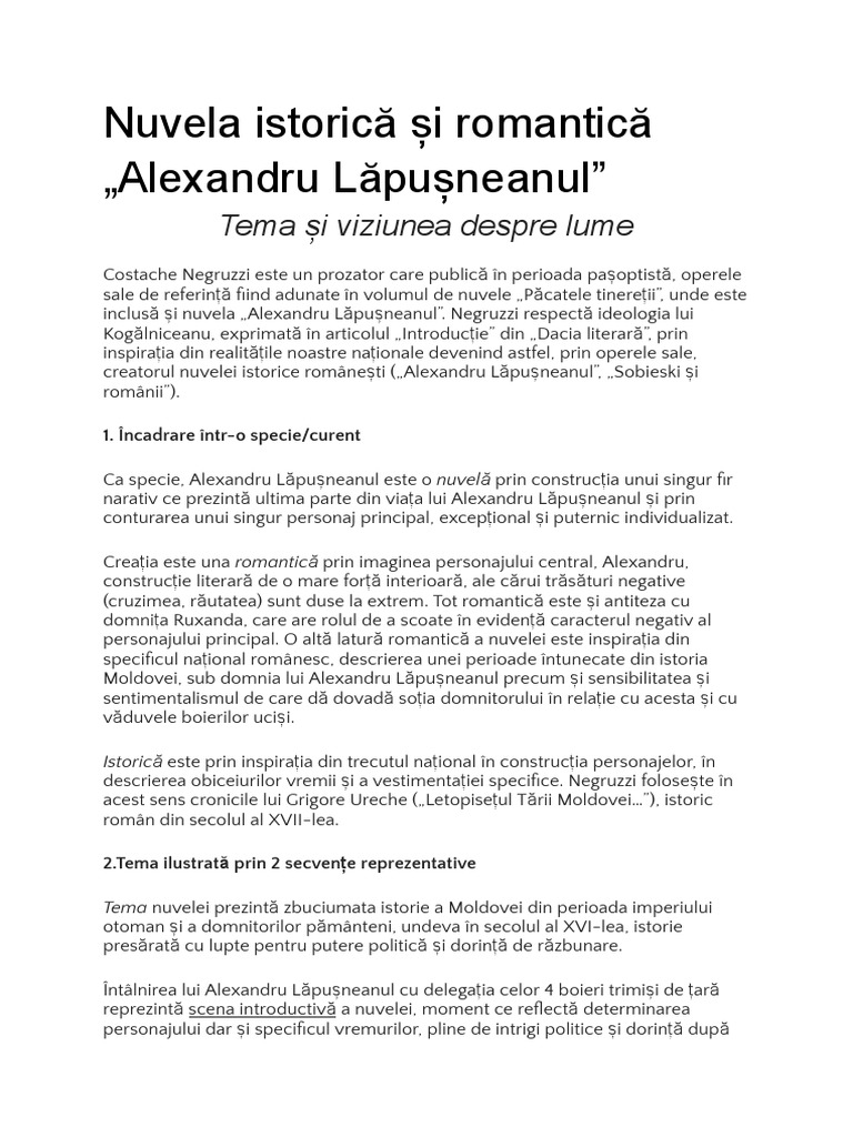Alexandru Lapusneanul | PDF
