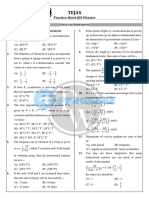 Tejas: Practice Sheet JEE Physics