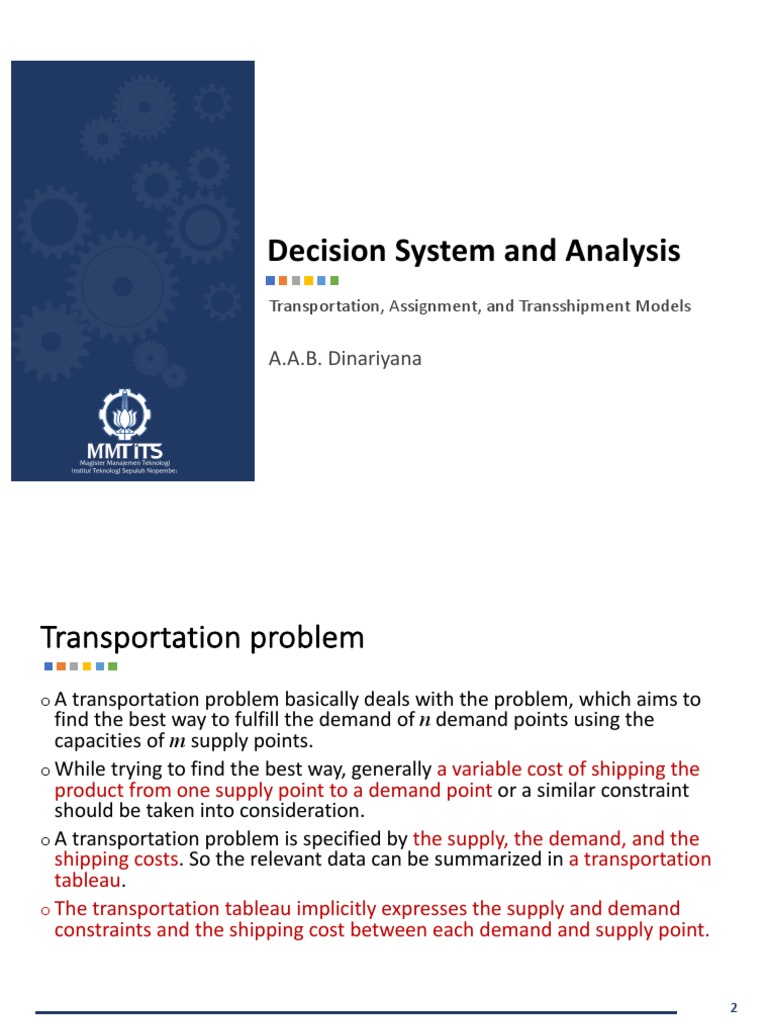 Ask04 - Transportation, Assignment, Transshipment | PDF | Applied ...
