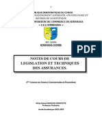 Notes de Cours de Legislation Et Techniques Des Assurances.: Institut Superieur de Commerce de Kinshasa