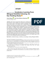 Language Learning - 2022 - Wang - Incidental Vocabulary Learning From Bilingual Subtitled Viewing An Eye Tracking Study