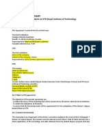 Agreement For Internship KTH