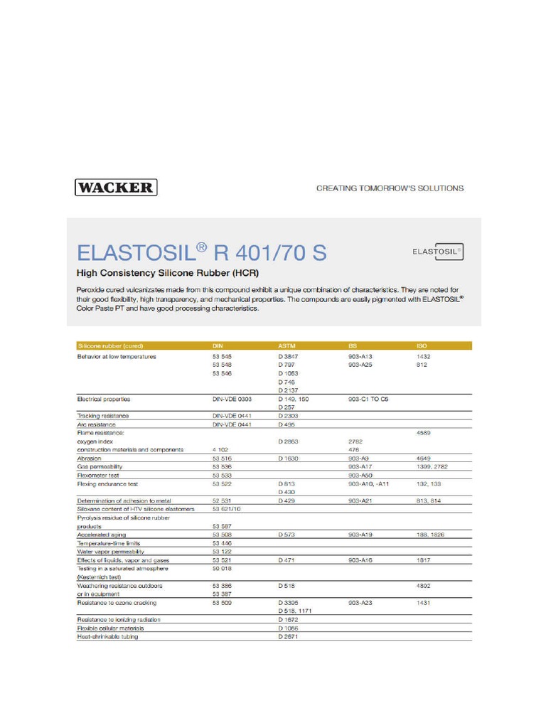 Elastosil R 401-70 S | PDF