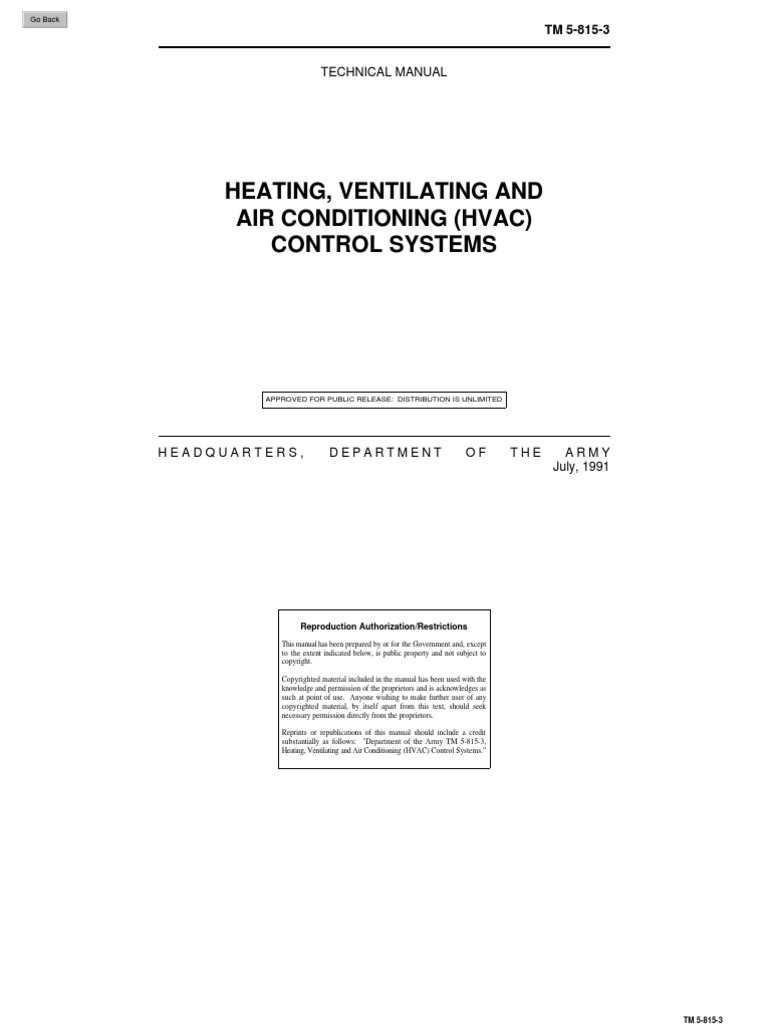 US Army Tec Manual HVAC Control Systems TM 58153 PDF