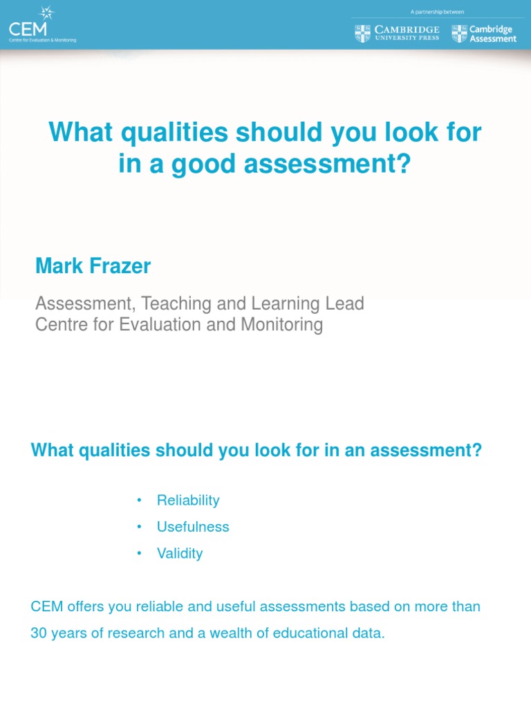 Understanding CEM Assessments | PDF | Educational Assessment | Cognition