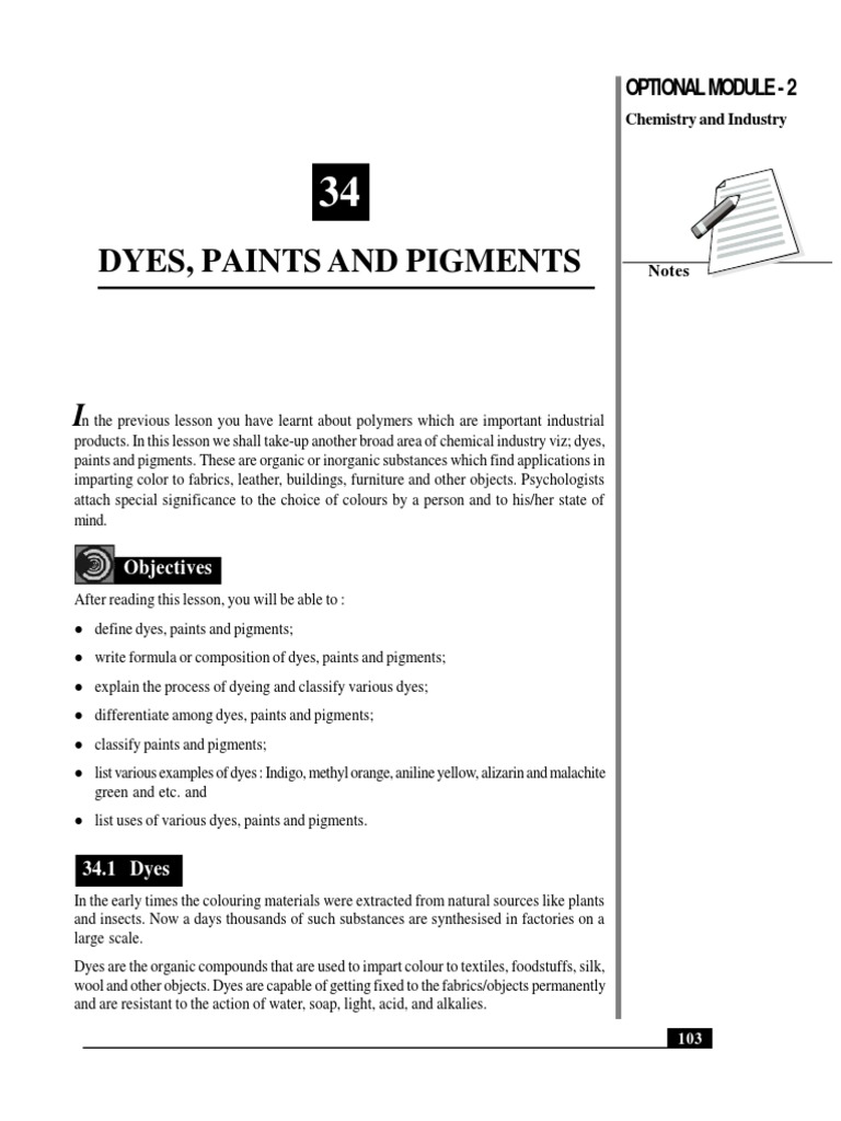 Paints and Dyes PDF Dye Paint