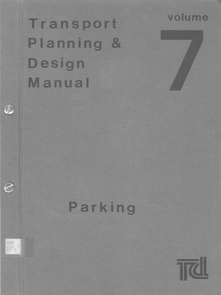 Transport Planning Amp Design Manual PDF Parking Street