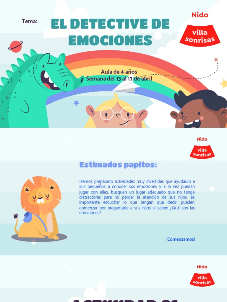 Actividades para Detectar Emociones Niños | PDF | Las emociones