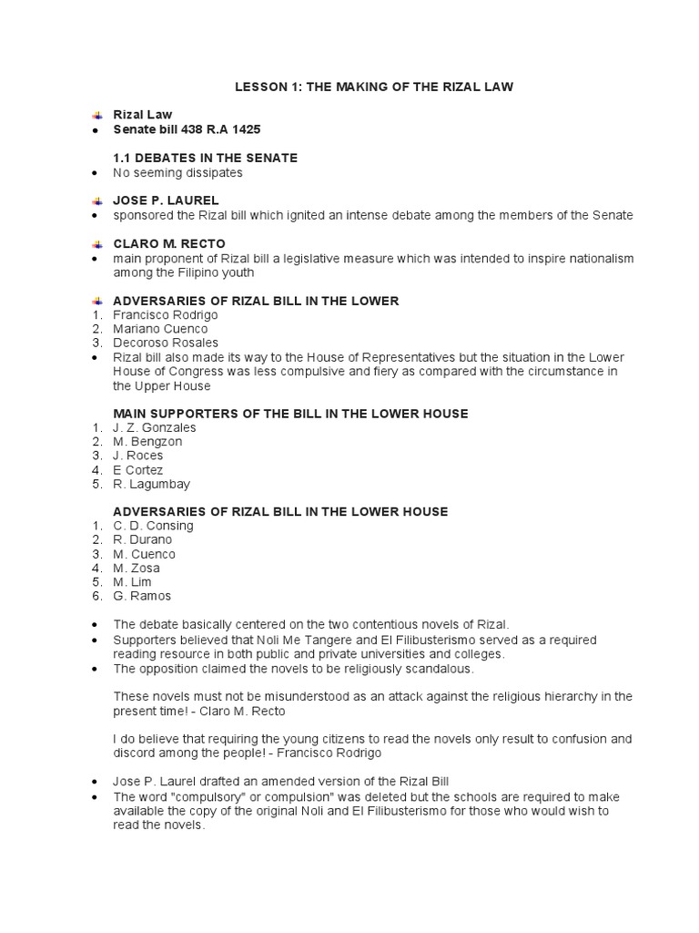 LIFE-AND-WORKS-OF-RIZAL-NOTES | PDF | Philippines