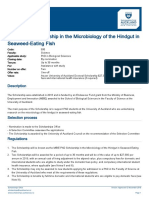 Mbie PHD Scholarship in The Microbiology of The Hindgut in Seaweed Eating Fish