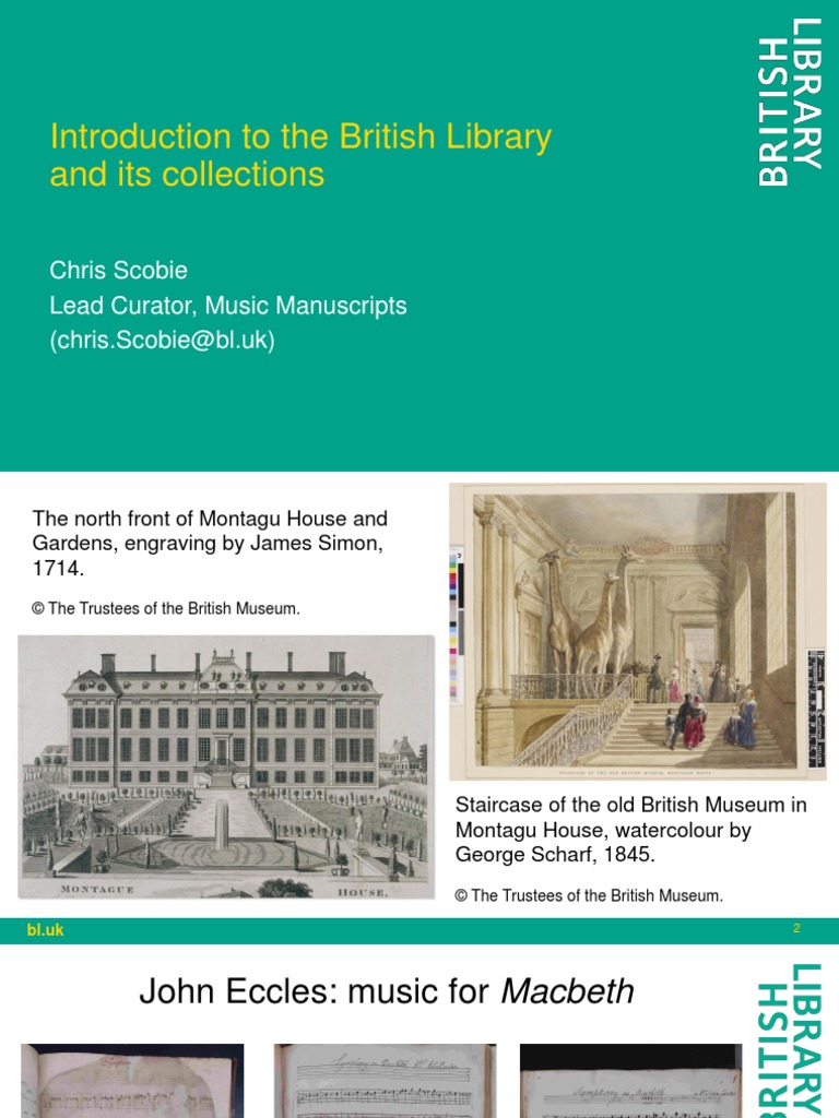Intro to the British Library and its music collections--Chris Scobie ...