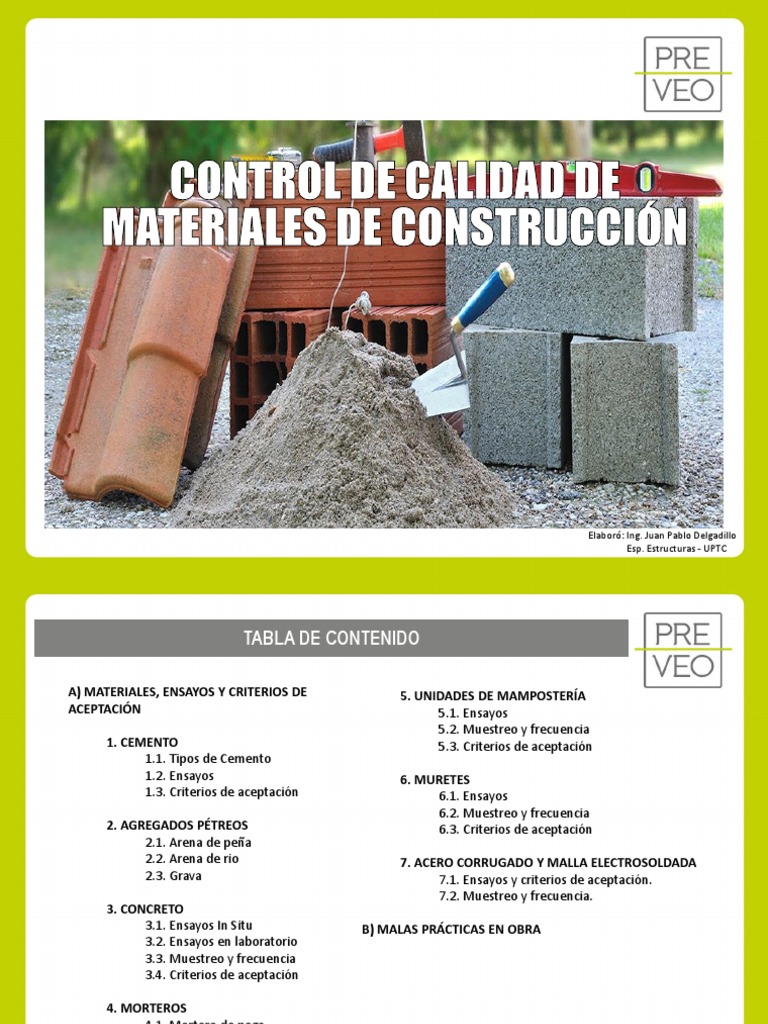 Control de Calidad en Materiales NSR-10 | PDF | Albañilería | Hormigón