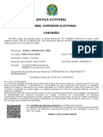 Justiça Eleitoral Tribunal Superior Eleitoral Certidão: Amhf - Lzuh.O49P.Mkxa