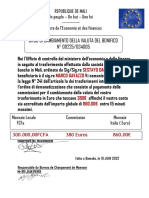 Documento Di Cambiamento Di Valuta Del Marco Gavazza