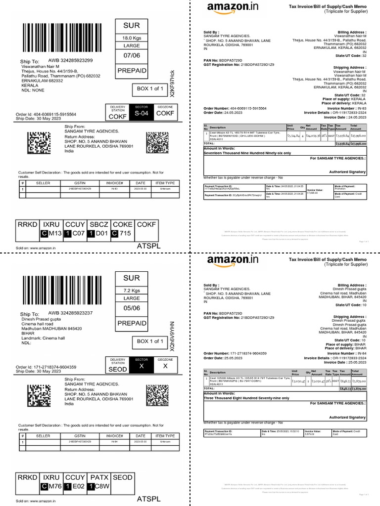 Sl no description unit price qty net amount tax rate tax type tax