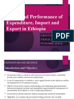 Status and Performance of Expenditure, Export and Import in Ethiopia
