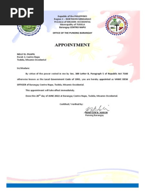 Appointment