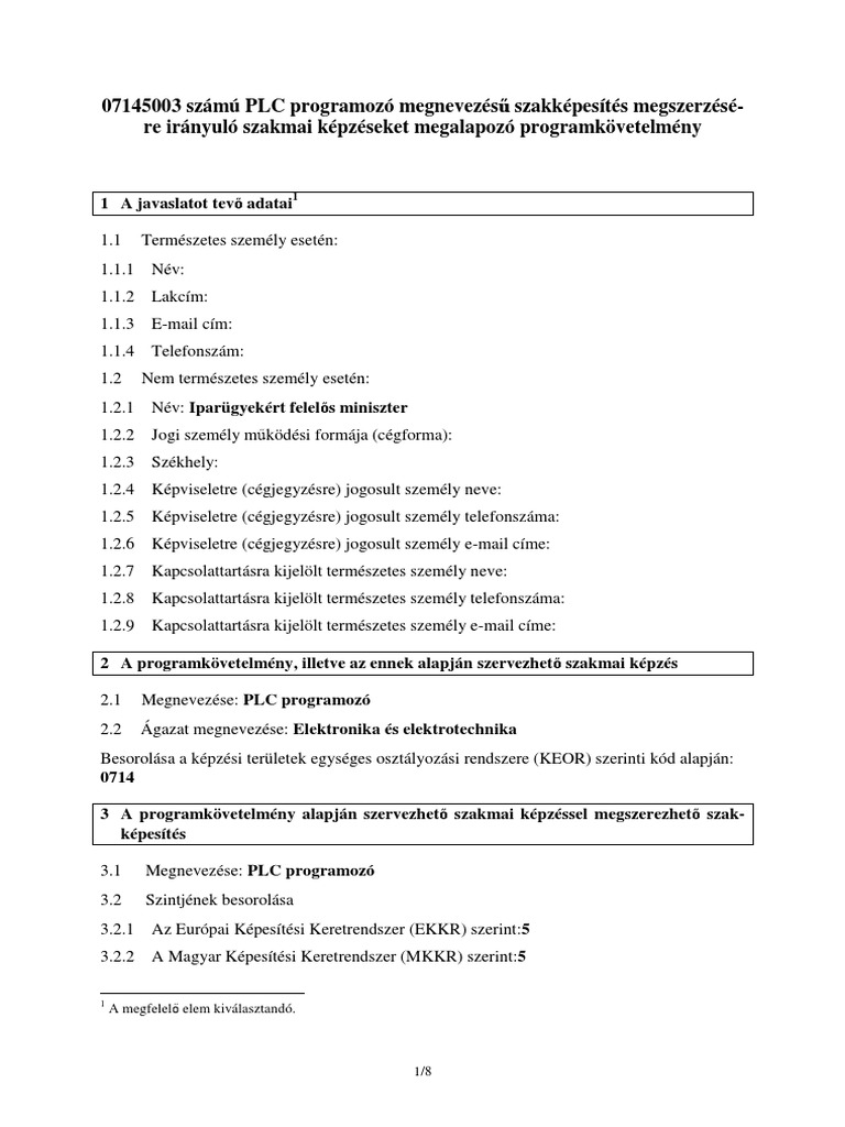 PLC-programozó-2021 01 08 - v1 | PDF