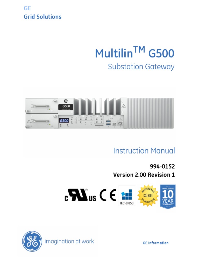 9940152 G500 Substation Gateway Instruction Manual V200 R1 PDF