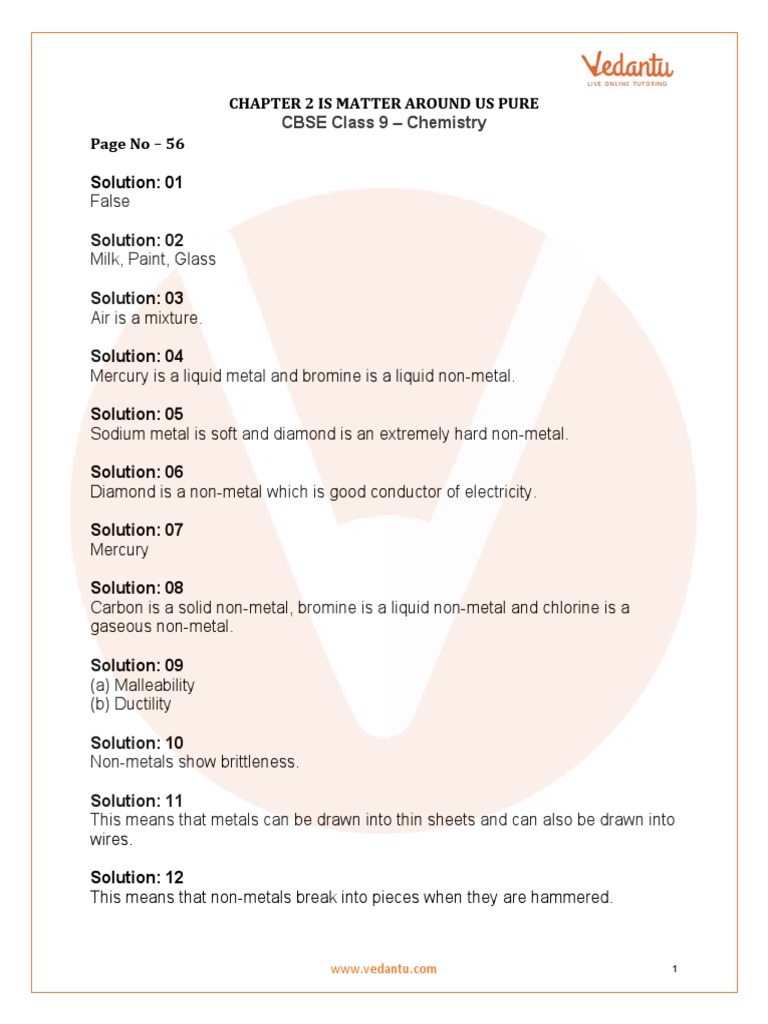 Lakhmir Singh Chemistry Class 9 Solutions Chapter 2 | PDF | Solubility ...