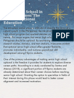 Senior High School in The Philippines The Case For Optional Education
