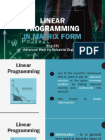 Linear Programming IN MATRIX FORM