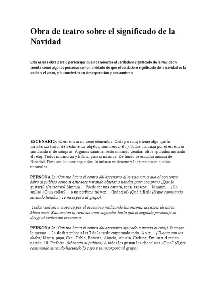 Obra de Teatro Sobre El Significado de La Navidad | PDF | Amor | Navidad