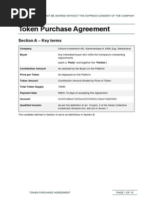 Token Purchase Agreement