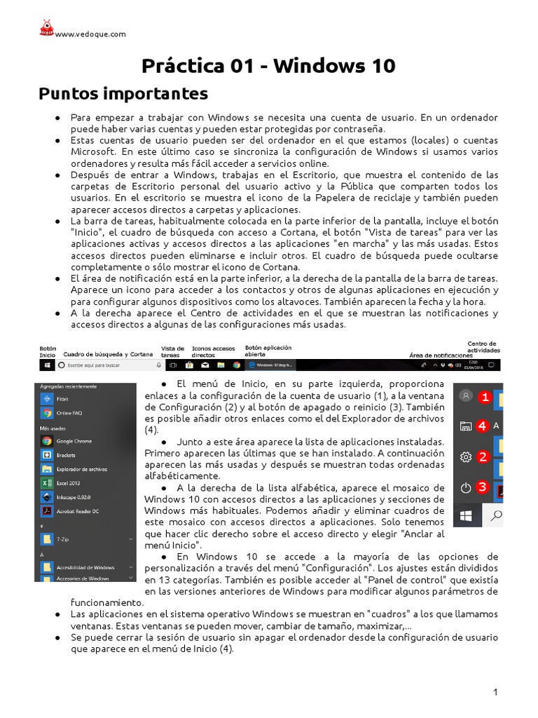 Introducción a Windows 10 | PDF | Microsoft Windows | Ventana (informática)
