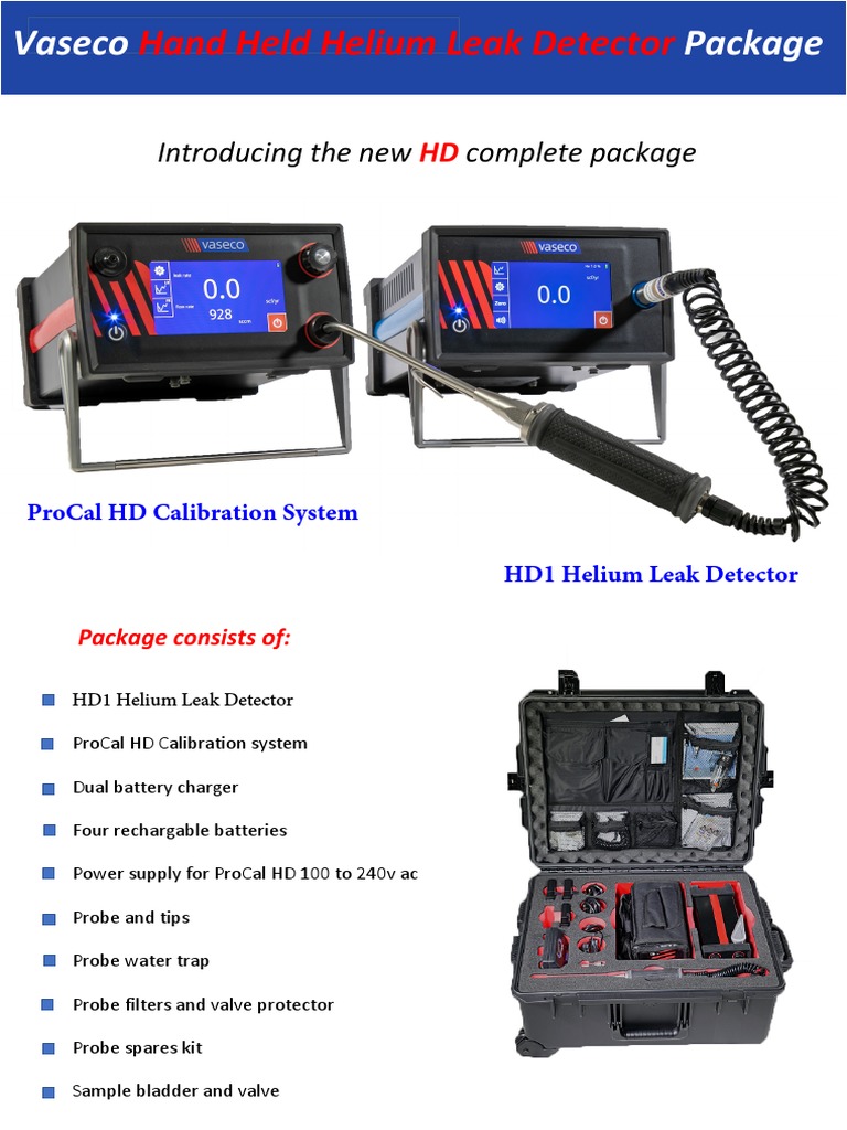 Vaseco Complete Leak Detection Package Procal HD1 Literature | PDF ...