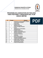 Universidad Martín Pensum Programa Especal Mepum