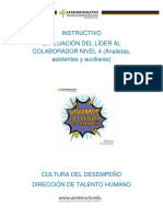 Instructivo Evaluación Del Líder Al COLABORADOR NIVEL 4 (Analistas, Asistentes y Auxiliares)