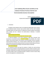 Examining The Mediating Effect of Price Sensitivity On The Relationship Between The Intention To Purchase Sustainable Products and Purchasing Behavior of Green Products