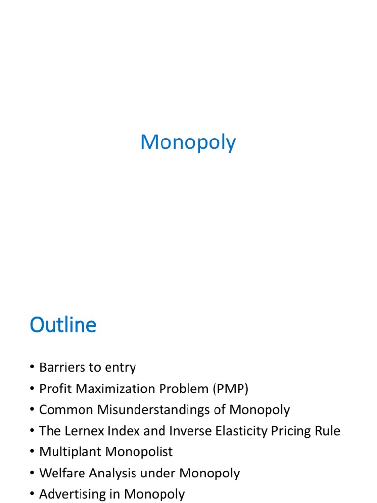 Monopoly Slides Pdf Monopoly Demand
