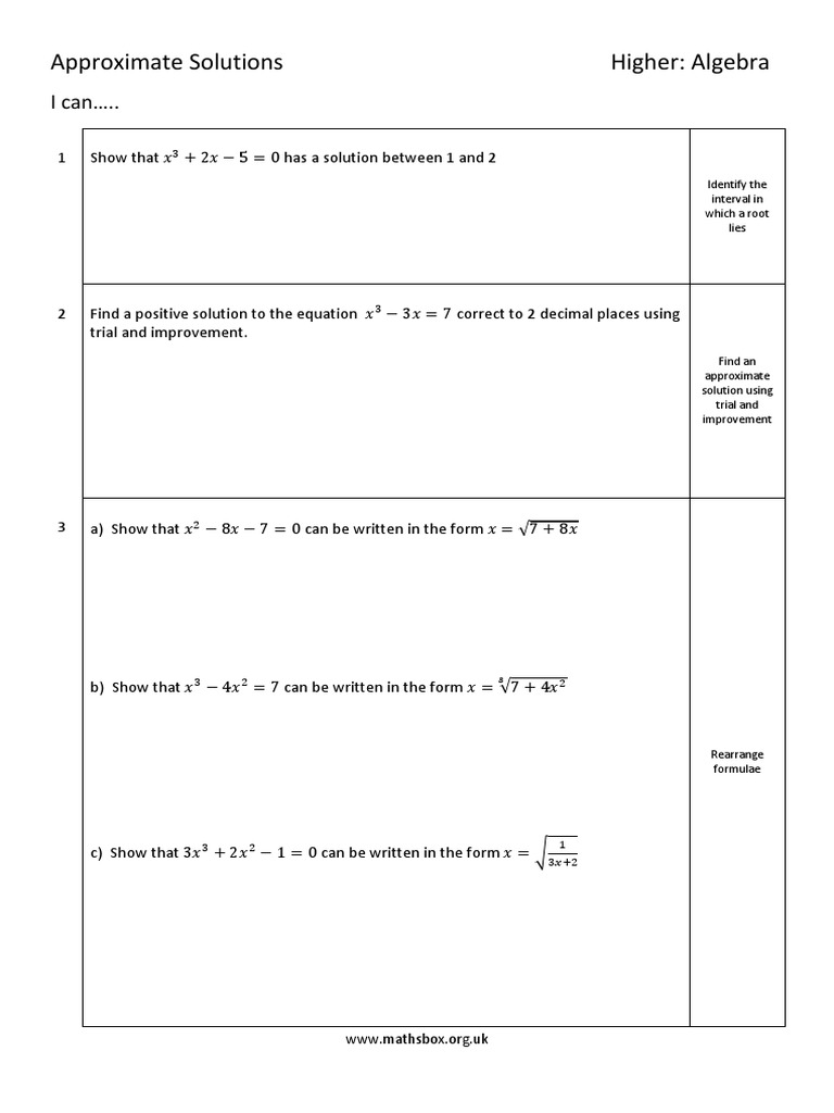 H Approximate Solutionsb | PDF | Equations | Mathematical Relations