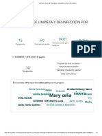 INSTRUCTIVO DE LIMPIEZA Y DESINFECCIÓN POR AREAS - Resultados de Evaluación