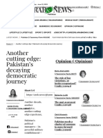 Another Cutting Edge - Pakistan's Decaying Democratic Journey - Arab News PK