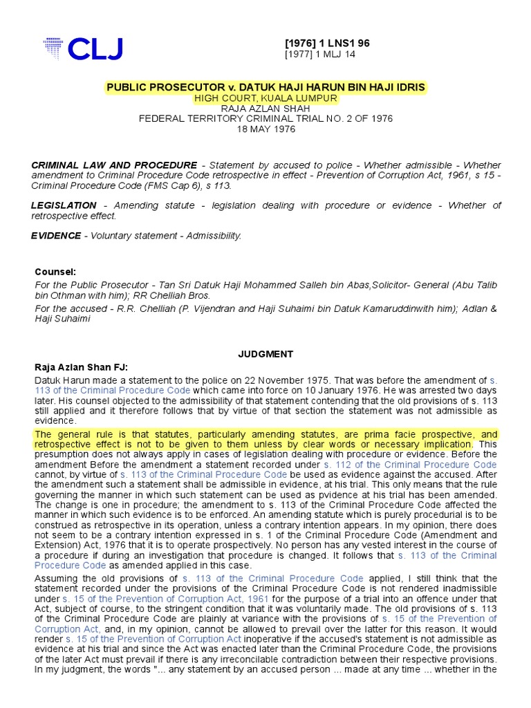 F Public Prosecutor V Datuk Haji Harun Bin Haji Idris Pdf