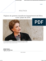 Páginas Oficiais Classificam Impeachment de Dilma Como 'Golpe de 2016'