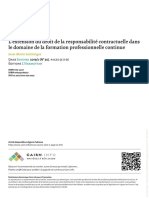 L'extension Du Droit de La Responsabilité Contractuelle Dans Le Domaine de La Formation Professionnelle Continue