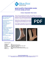 Unisex Disposable Tube Sock - Data Sheet - 2023 - Blue Box Socks