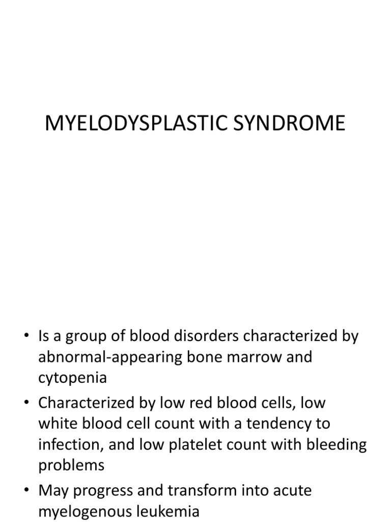 Myelodysplastic Syndrome | PDF | Diseases And Disorders | Health Sciences