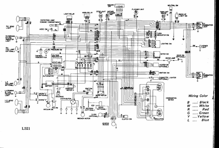 Datsun 521 Wiring Diagram | PDF