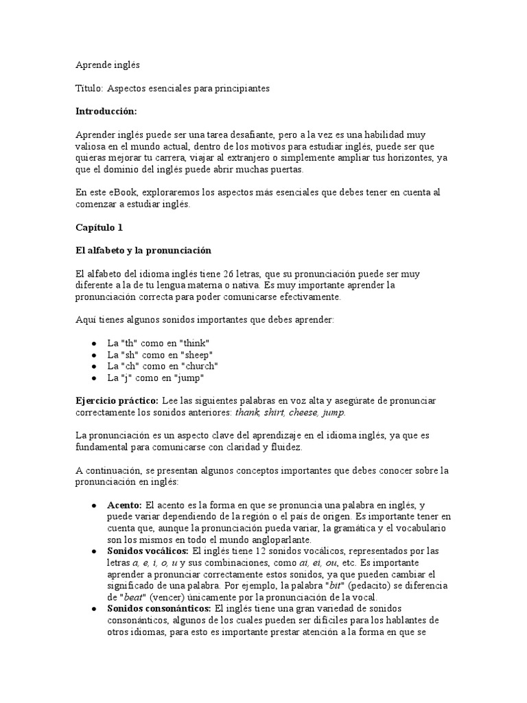 EBook Las Bases de Ingles PDF Idioma en Inglés Predicado (Gramática)