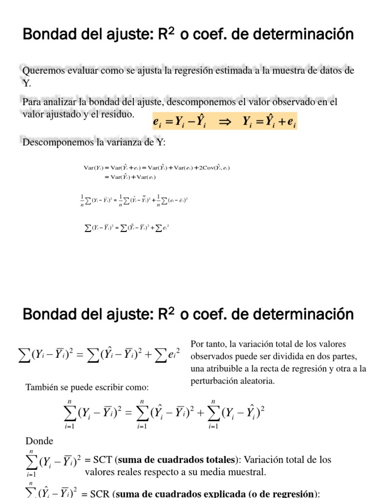 Bondad de ajuste y coeficiente R² | PDF | Coeficiente de determinación ...