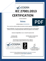 Isobtw001 Betway Iso 27001 Certificate 26 October 2018 I