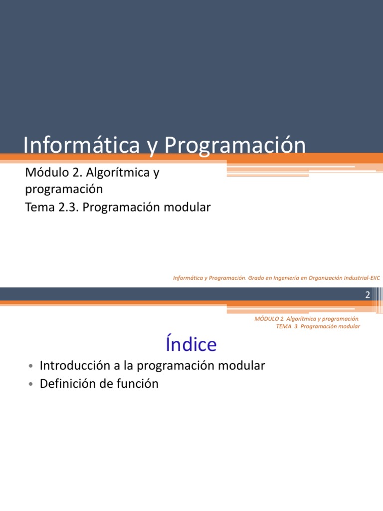 Modulo2-Tema 2.3 Programación Modular | PDF | Programación de ...